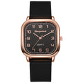 Fashionable quartz women's watch with silicone strap